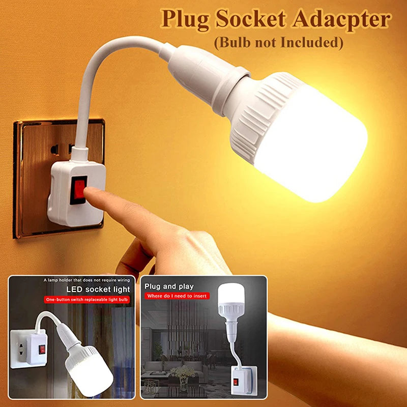 Flexible E27 Bulb Socket Extender Lamp Rotating Base Holder LED Light Zpaxo