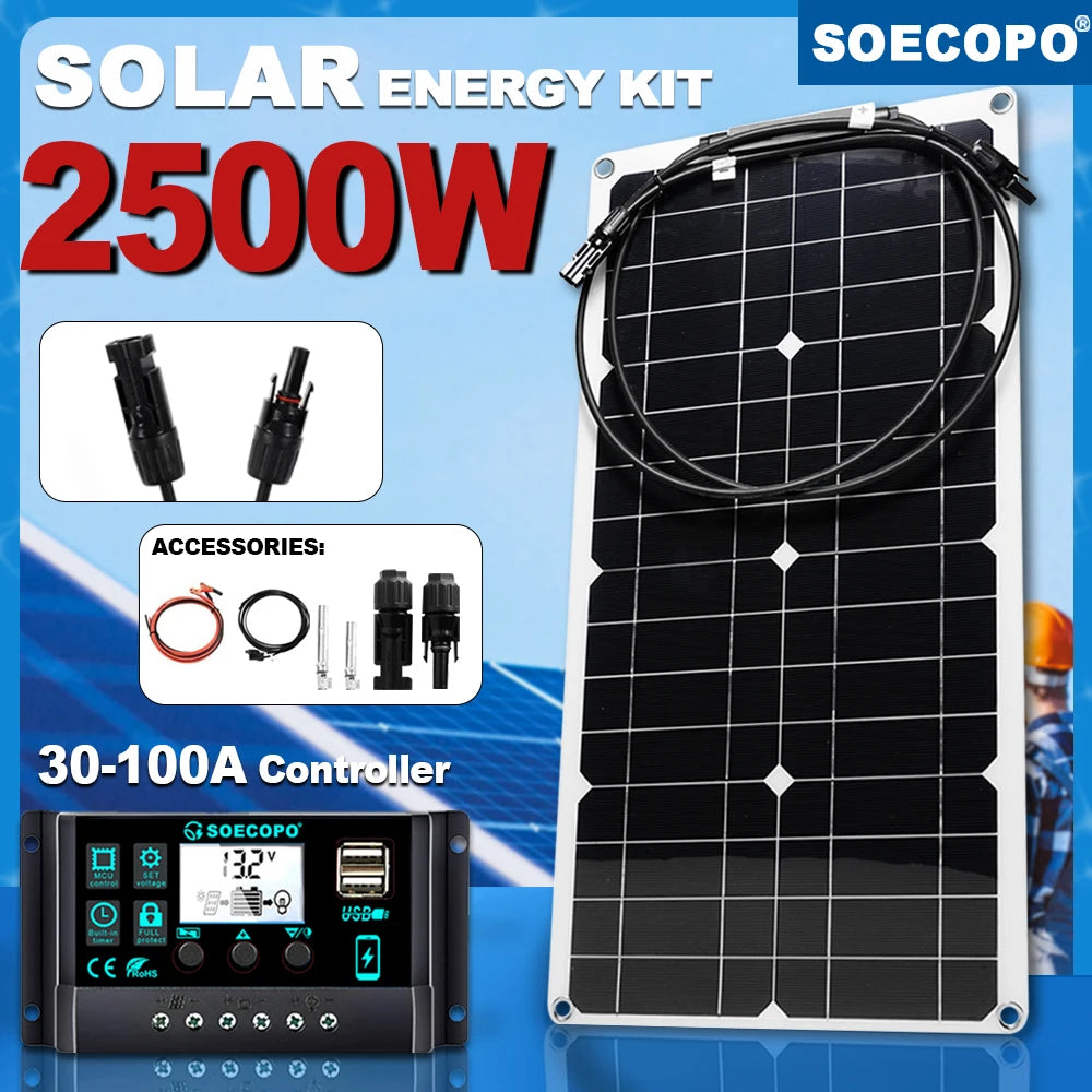 SOECOPO 100A Solar Kitflexible Panel Controller Connectors13 2V RV Zpaxo