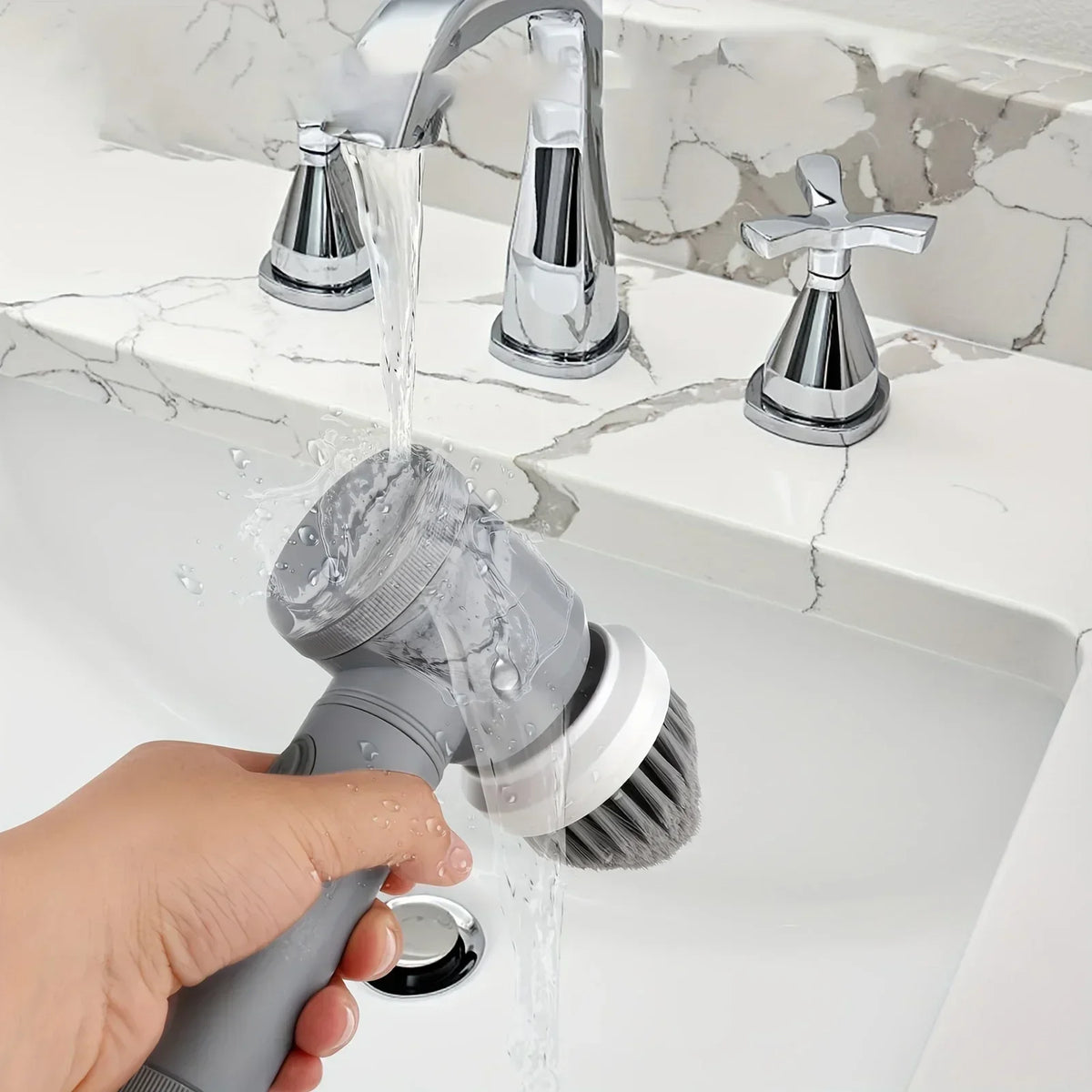 Electric Spin Scrubber Cordless 6 Replaceable Brush Heads Cleaning Zpaxo