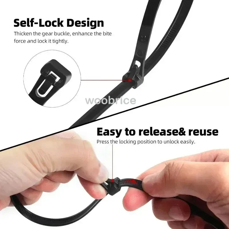 Plastic Clamping Collar Cable Tie Clamping Scratch Cable Attache Cable Velcro Self Locking Nylon Cables Ties Fastening Zpaxo