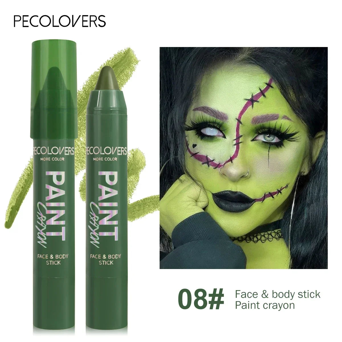 1PC Face and Body Paint Sticks - Sweatproof, Long-lasting, Matte Finish, Multi-color Suitable for Parties Zpaxo 08