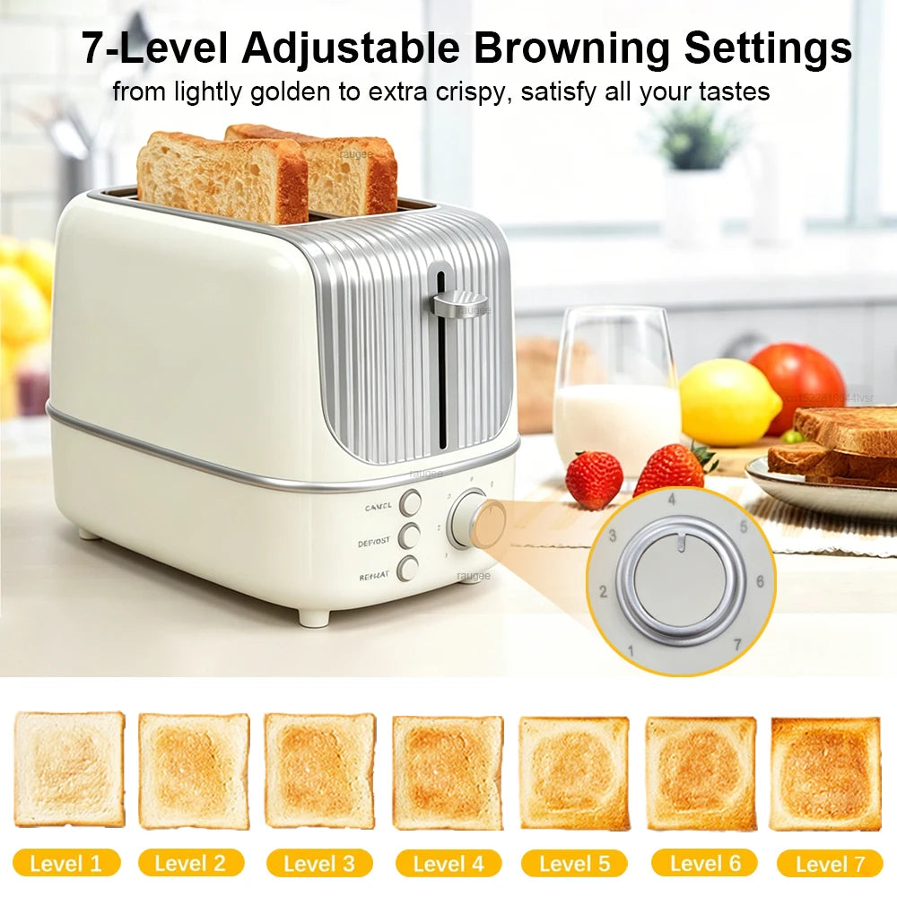 Toaster 800W Electric 2 Extra Wide Slots 7 Toasting Levels Cancel Zpaxo