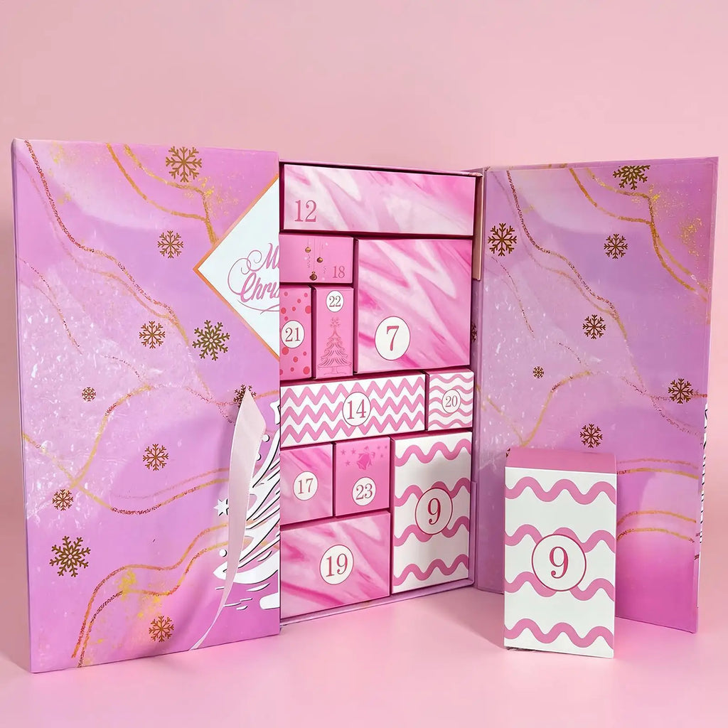Reusable Calendar Advent 24-Grid Christmas Countdown Refillable Zpaxo