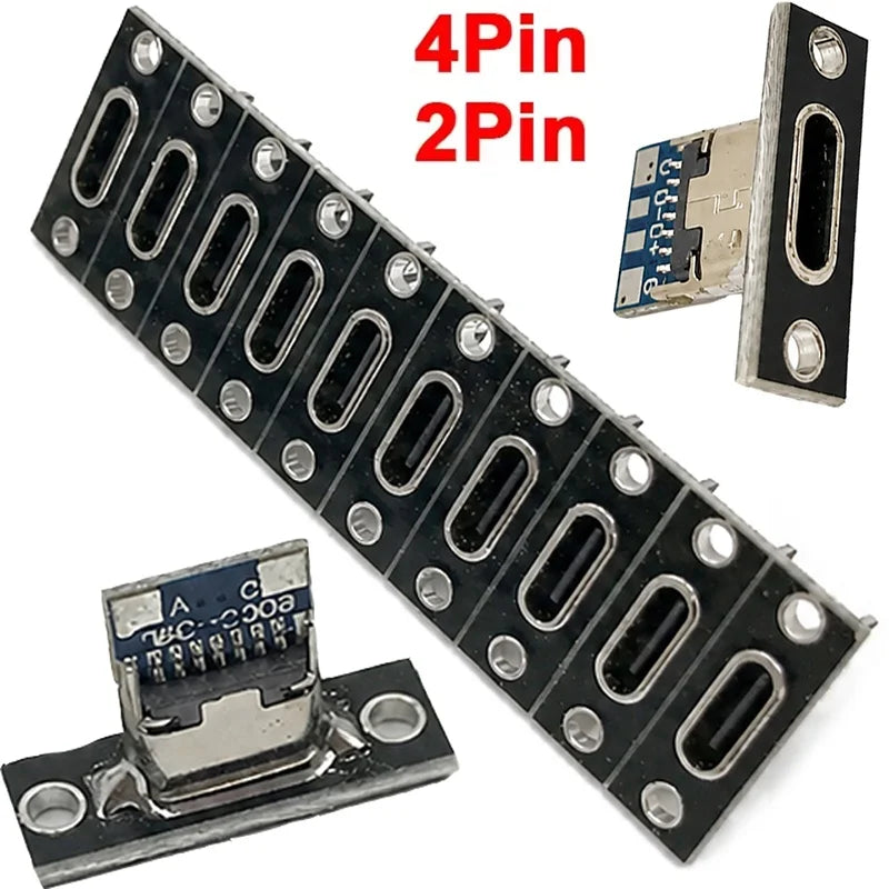 5 10 2Pin 4Pin Type-c Female Connector Jack Data Charging Port Small Zpaxo