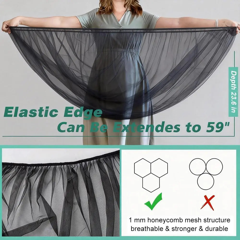 Universal Full-cover Stroller Mosquito Net Stretchable Breathable Zpaxo