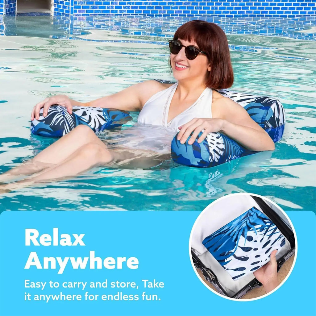 Inflatable Pool Hammock Chair Floating Water Lounge Bed Foldable Zpaxo