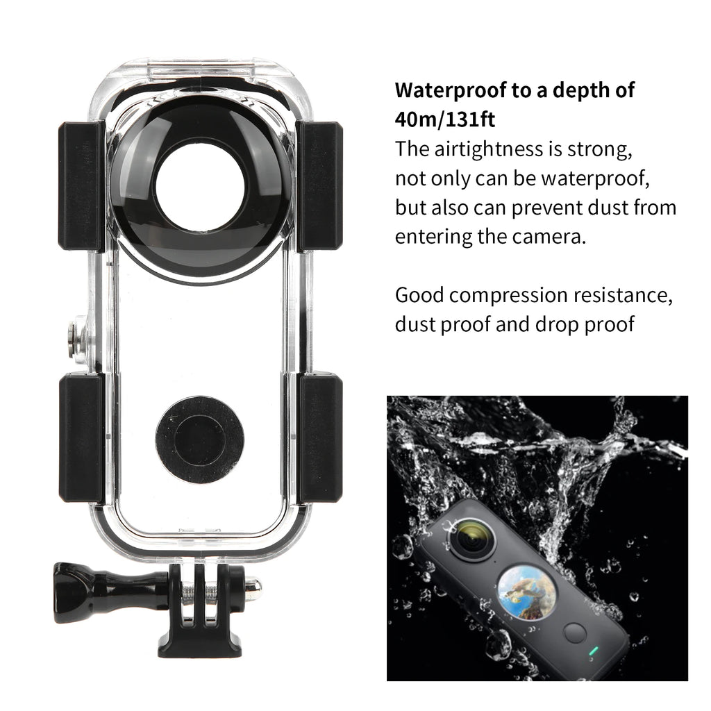 Waterproof Housing Case 40m 131ft Insta360 ONE X2 Camera Protective Zpaxo