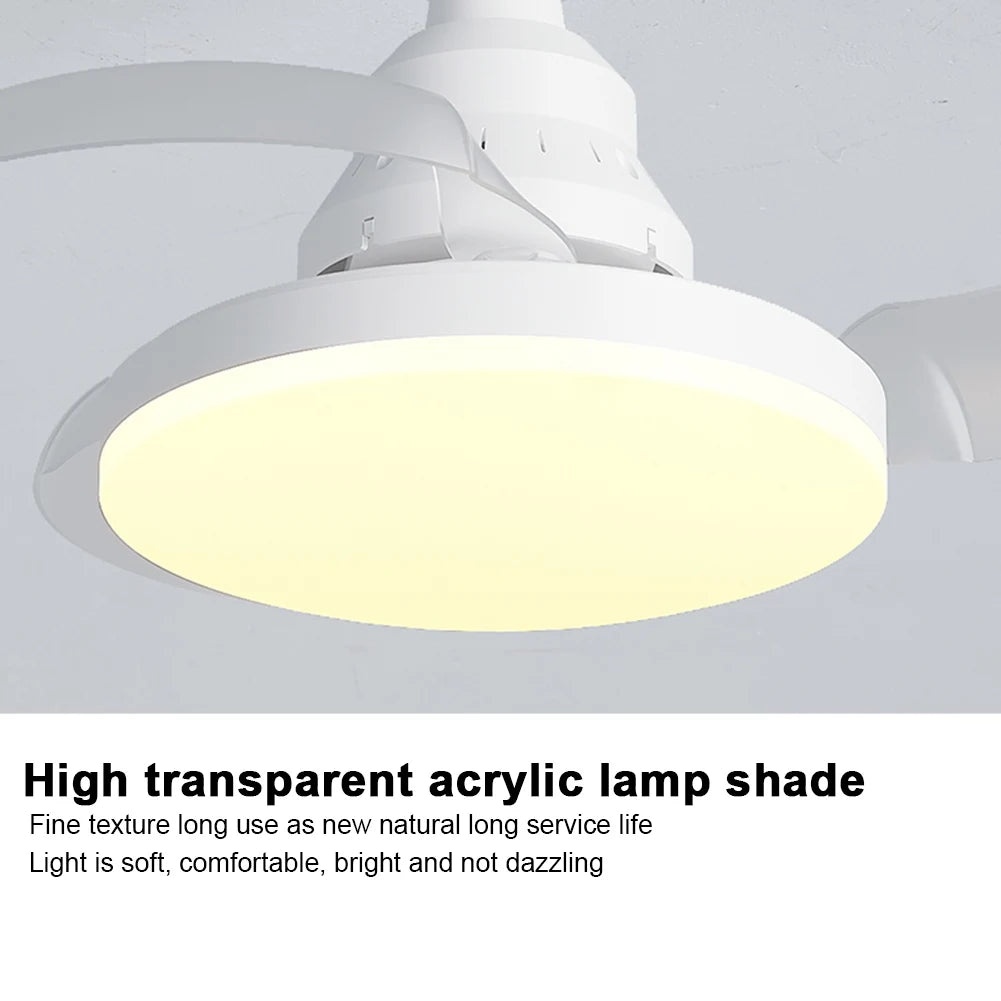 Portable Hanging Fan LED Light Remote Control Cordless 3 Gears Zpaxo