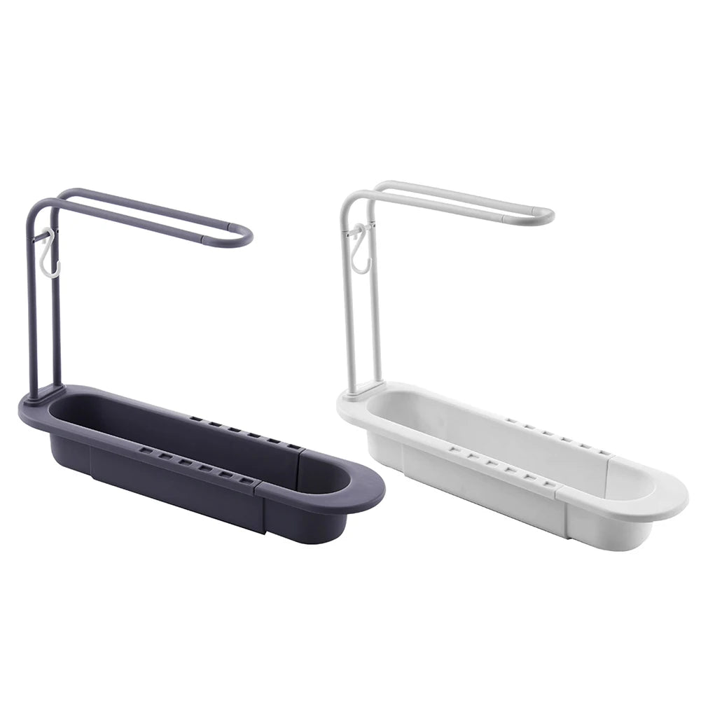 Telescopic Soap Sponge Drain Rack Adjustable Drainer Sink Tray Zpaxo