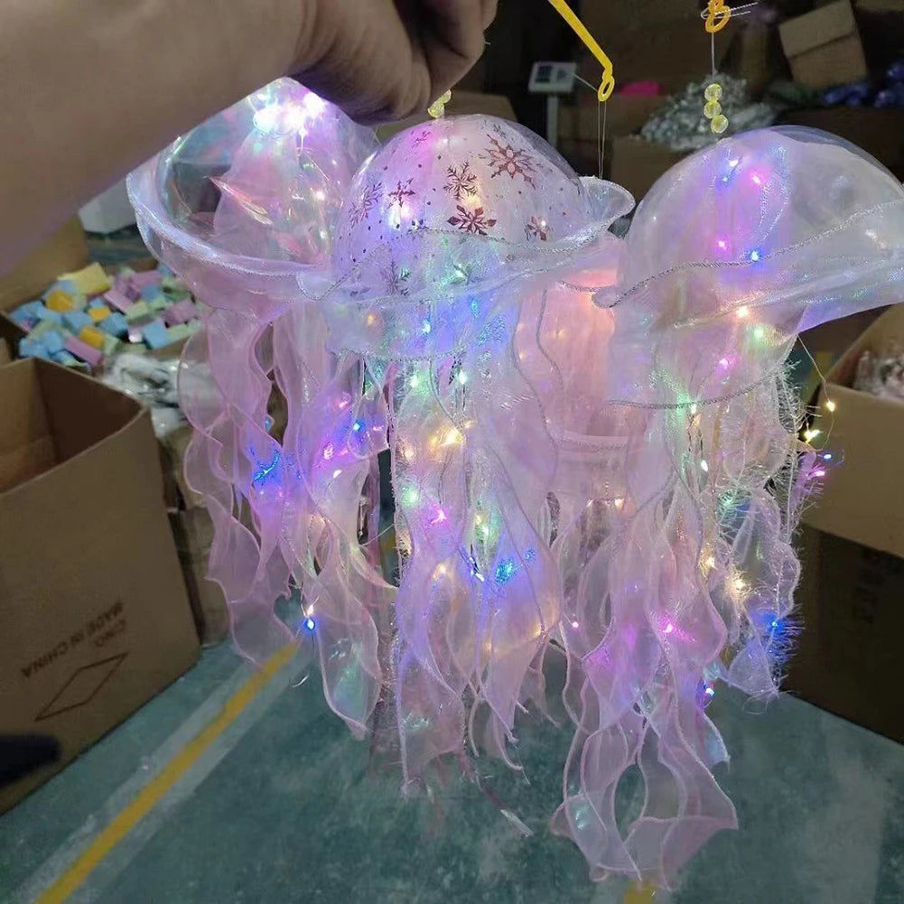 Jellyfish Atmosphere Night Light Button Battery Hanging Ceiling Zpaxo
