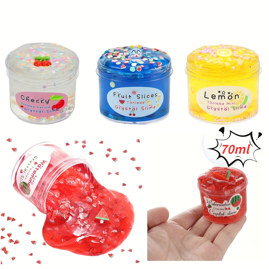 Crystal Mud Slime Fruit Coconut Soft Ceramic Chip Slice Decompressing Zpaxo