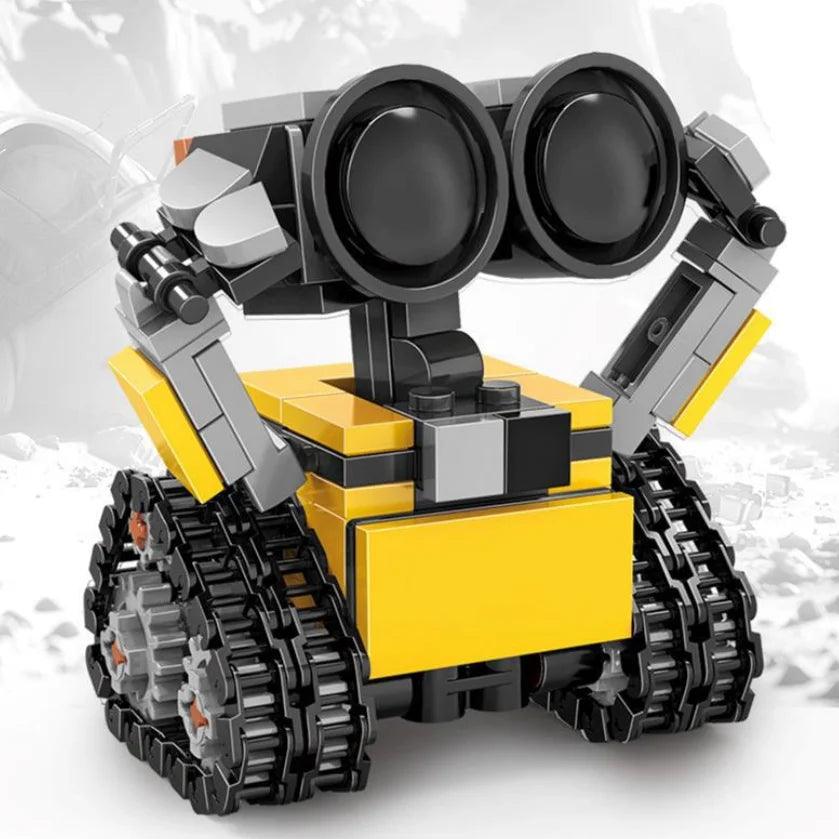 Funny Space Mini Robot MOC Building Bricks Toys Tracked Bot Model Zpaxo
