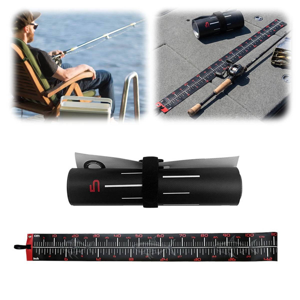 Waterproof Fish Measuring Ruler PVC Dual Scale Measure Multi-purpose Zpaxo