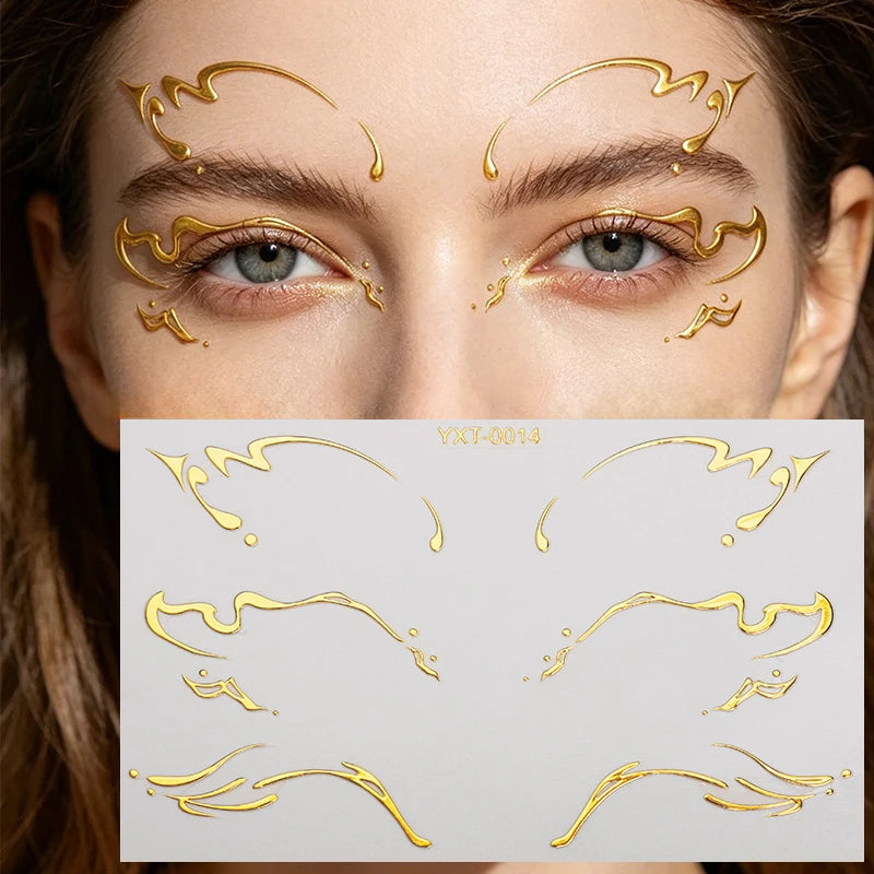 Holographic Eye Makeup Stickers – Laser Eyeliner & Brow Tattoos