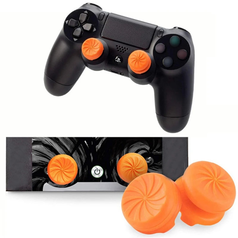1 Pair Thumb Sticks Grips Rocker Stick Extenders Caps For PS4 / PS5 Controller Silicone Joystick Covers Accessories Kit Set Pack Zpaxo Orange
