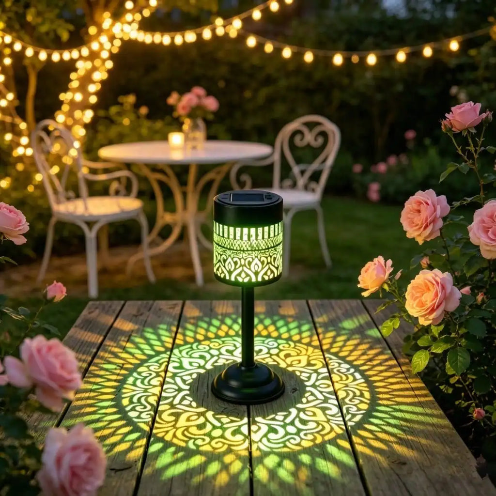 This Large LED Mandala Solar Outdoor Light Comes Portable Stand Emits Zpaxo
