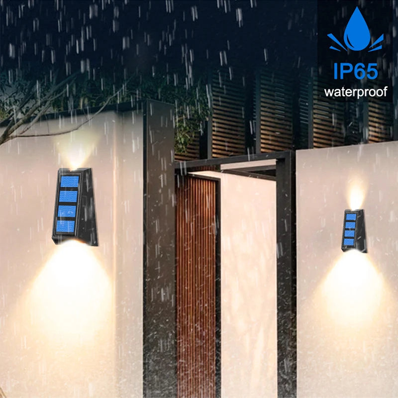 Solar Wall Lights Outdoor Garden Decoration Home Lamp Double Zpaxo