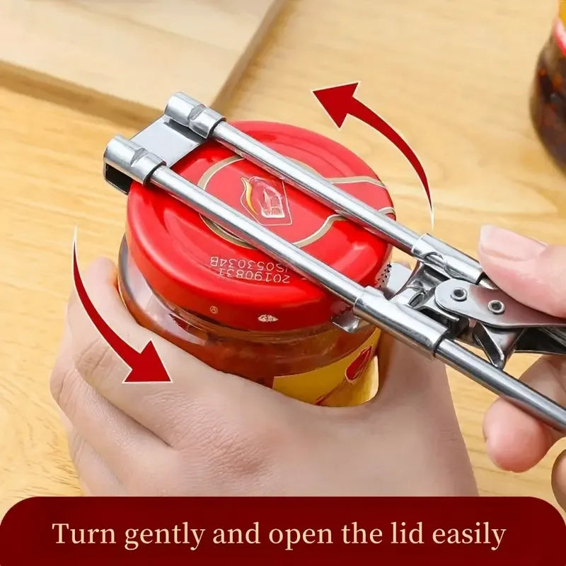 Adjustable Multi-function Bottle Opener Stainless Steel Lids Off Jar Zpaxo