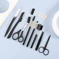 2- Eyebrow Trimmer Razor Scraping Comb Clip Scissors Tweezers Makeup Zpaxo 12 pcs