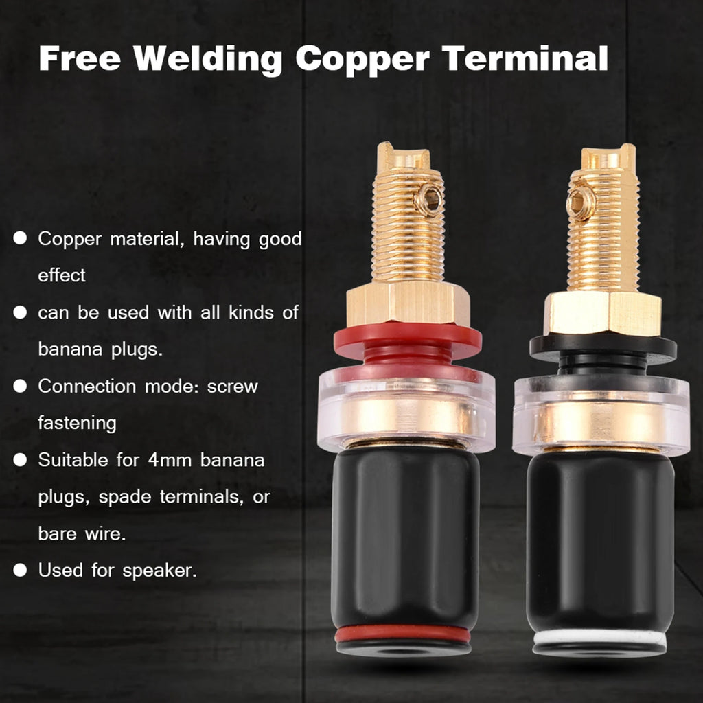 Black Red Welding Copper Speaker Amplifier Terminal Banana Plug Zpaxo