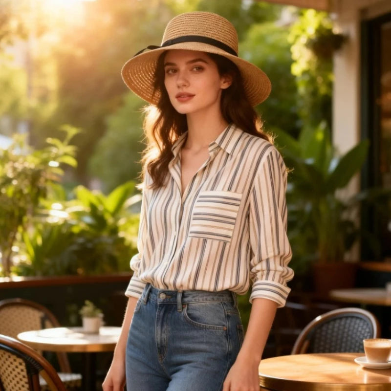 Women's UPF 50+ Foldable Straw Hat Wide Brim Sun Protection Beach Zpaxo