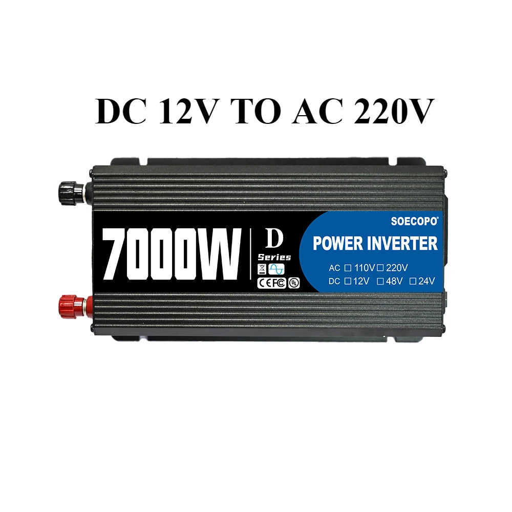 SOECOPO 7000W Solar Power System 12V 110V 220V AC 100A Controller Zpaxo only Inverter 220V