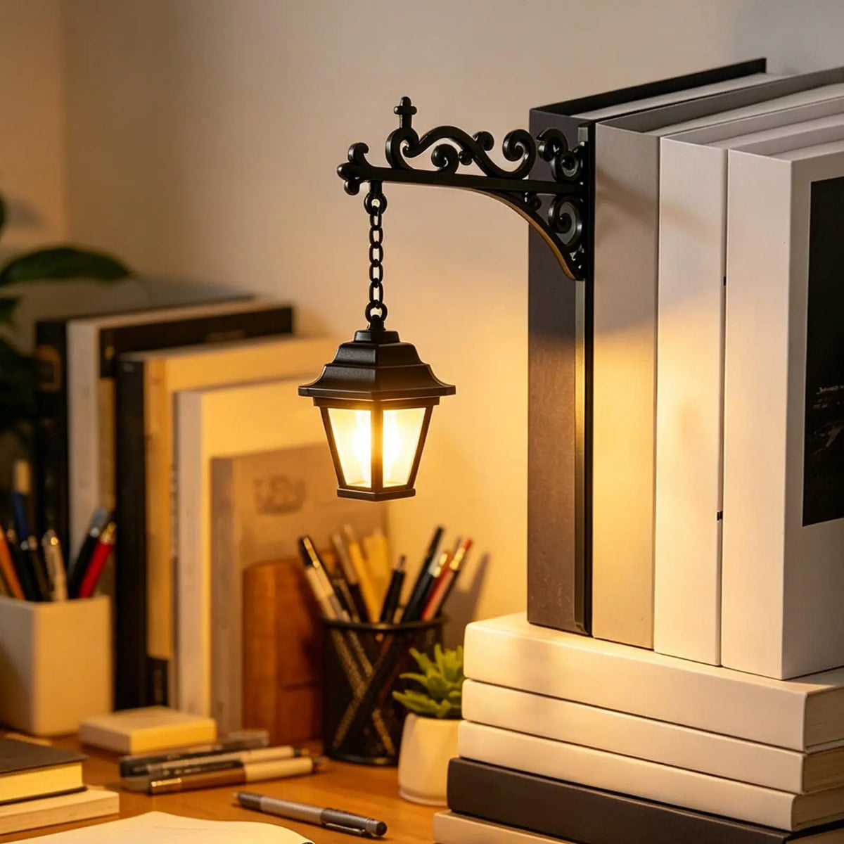 Library Lantern Bookshelf Lighting Decorative Reading Corner Lamp Zpaxo