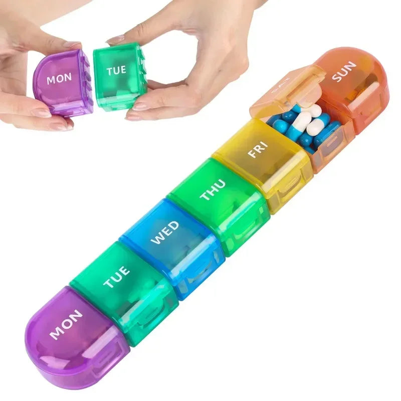 Container Pill Organizer Weekly Capsule Box 7 Days Separable Pillbox Zpaxo