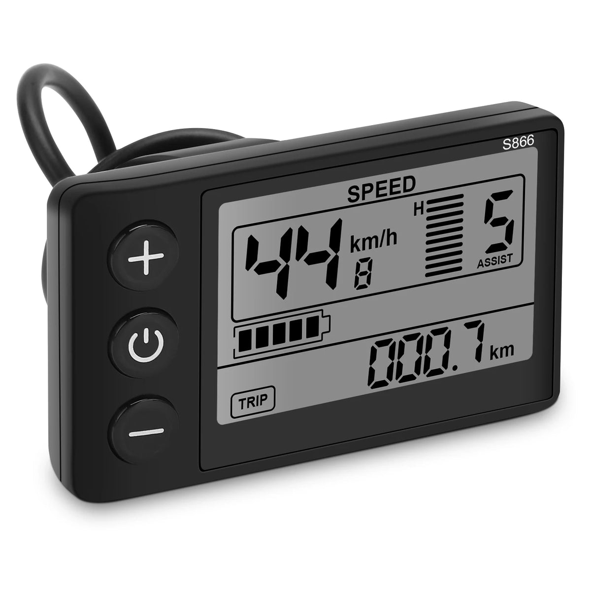 Bike Instrument S866 LCD Display Speedometer Odometer Handlebar 24V Zpaxo black