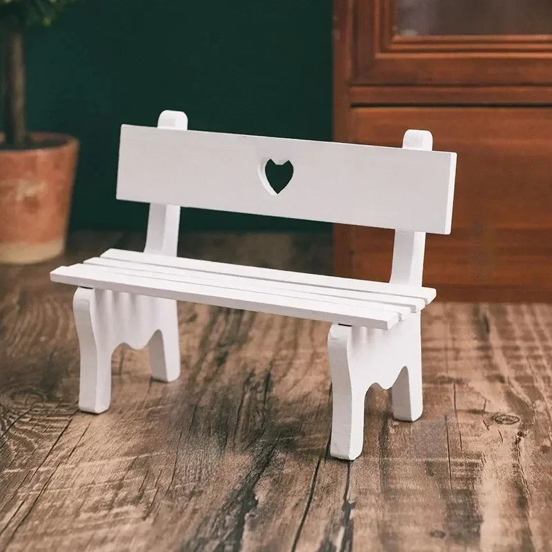 Creative Doll Home Furnishings Toys Mini Bench Decor Small Photo Zpaxo White B17903A M