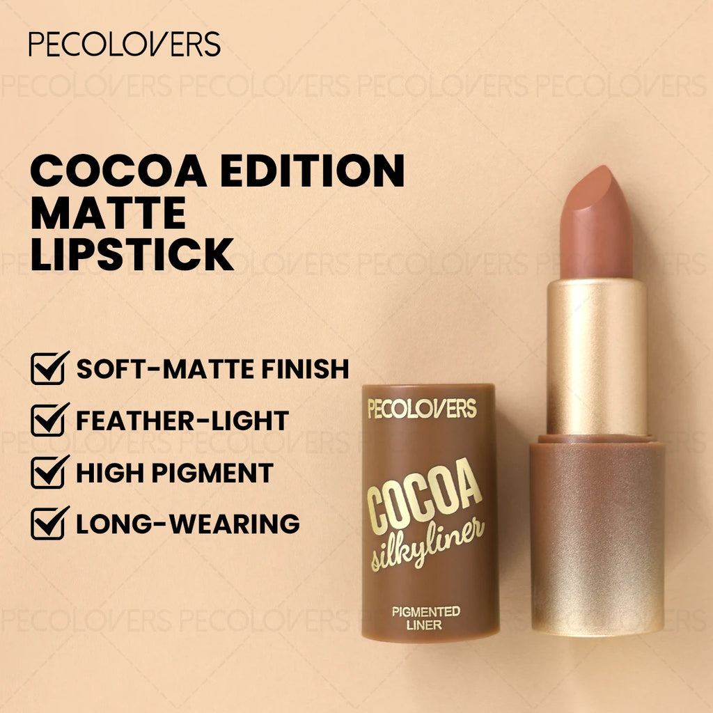 1PC Long-lasting Moisturizing Matte Lipstick, Brown Shade, Easy To Apply, Thin and Not Dry, Perfect Holiday Gift for Girls Zpaxo