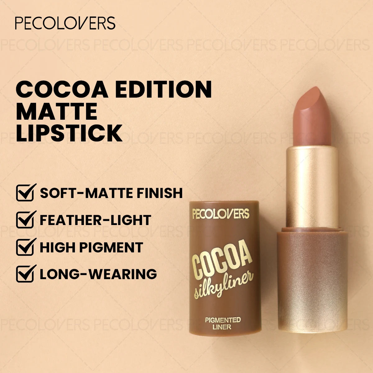 1PC Long-lasting Moisturizing Matte Lipstick, Brown Shade, Easy To Apply, Thin and Not Dry, Perfect Holiday Gift for Girls Zpaxo