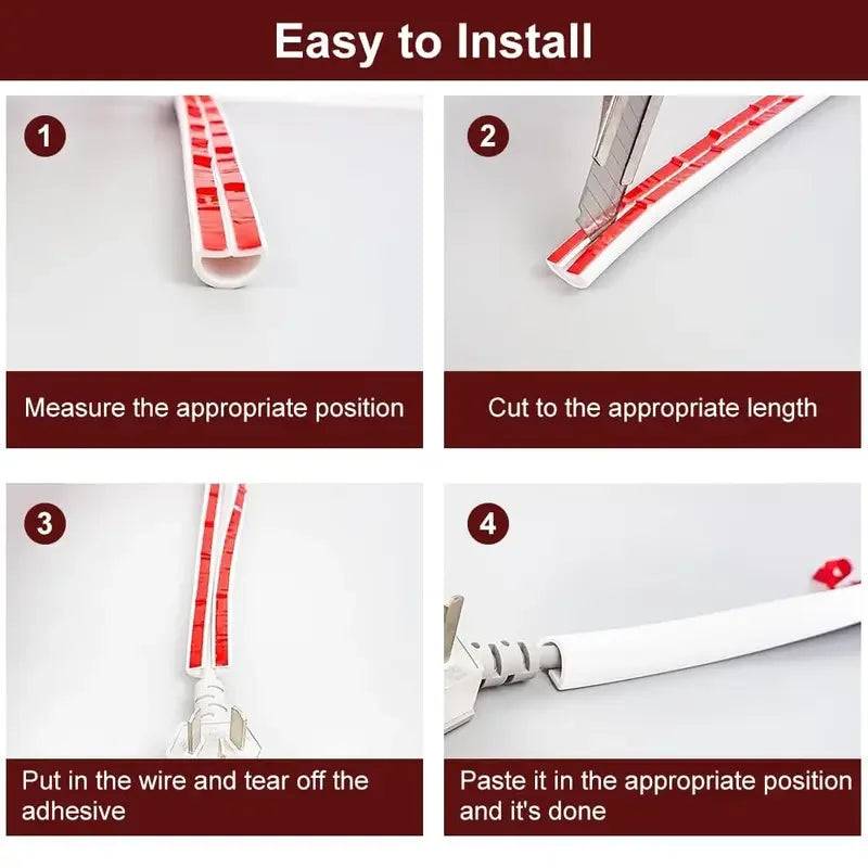 1roll Self-adhesive Cable Management Flexible Raceway Duct Hide Wires Zpaxo