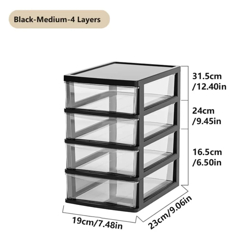 4 Layer Transparent Desktop Storage Box Suitable Organizing Office Zpaxo