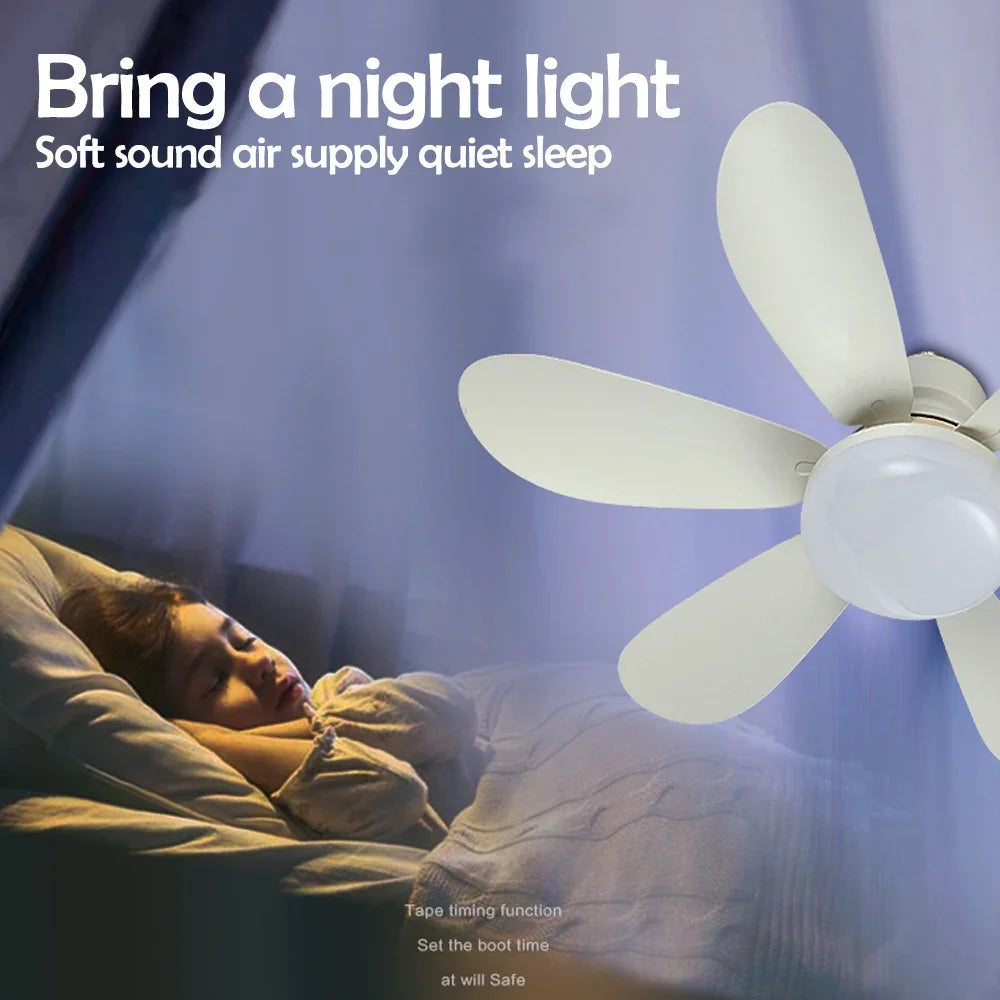 E27 Base 40W LED Ceiling Fan Light 3 Adjustable Lighting Modes Remote Control High Wind Power Electric Fan Light for Living Room Zpaxo