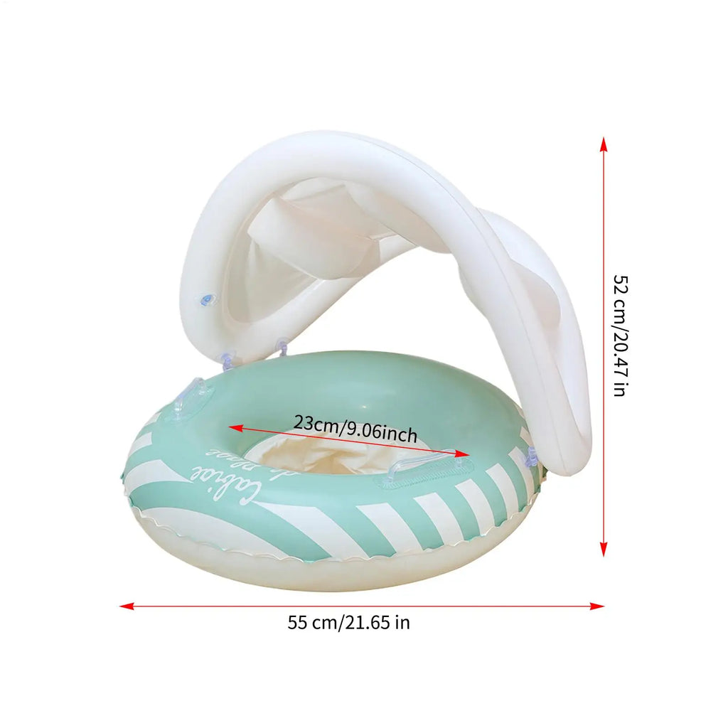 Baby Pool Float Inflatable Swim Ring Canopy Removable Seat Kids Water Zpaxo