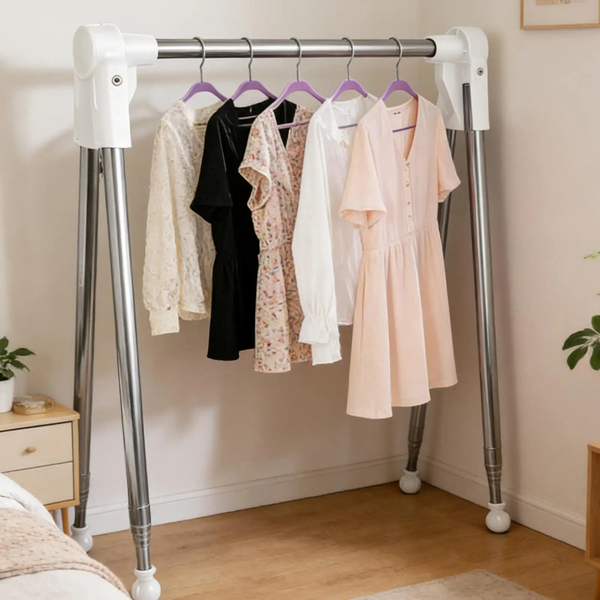 Foldable Clothes Drying Rack Stainless Steel Telescopic Garment Hanger Clothing Drying Rack for Balcony Travel Camping Bathroom Zpaxo