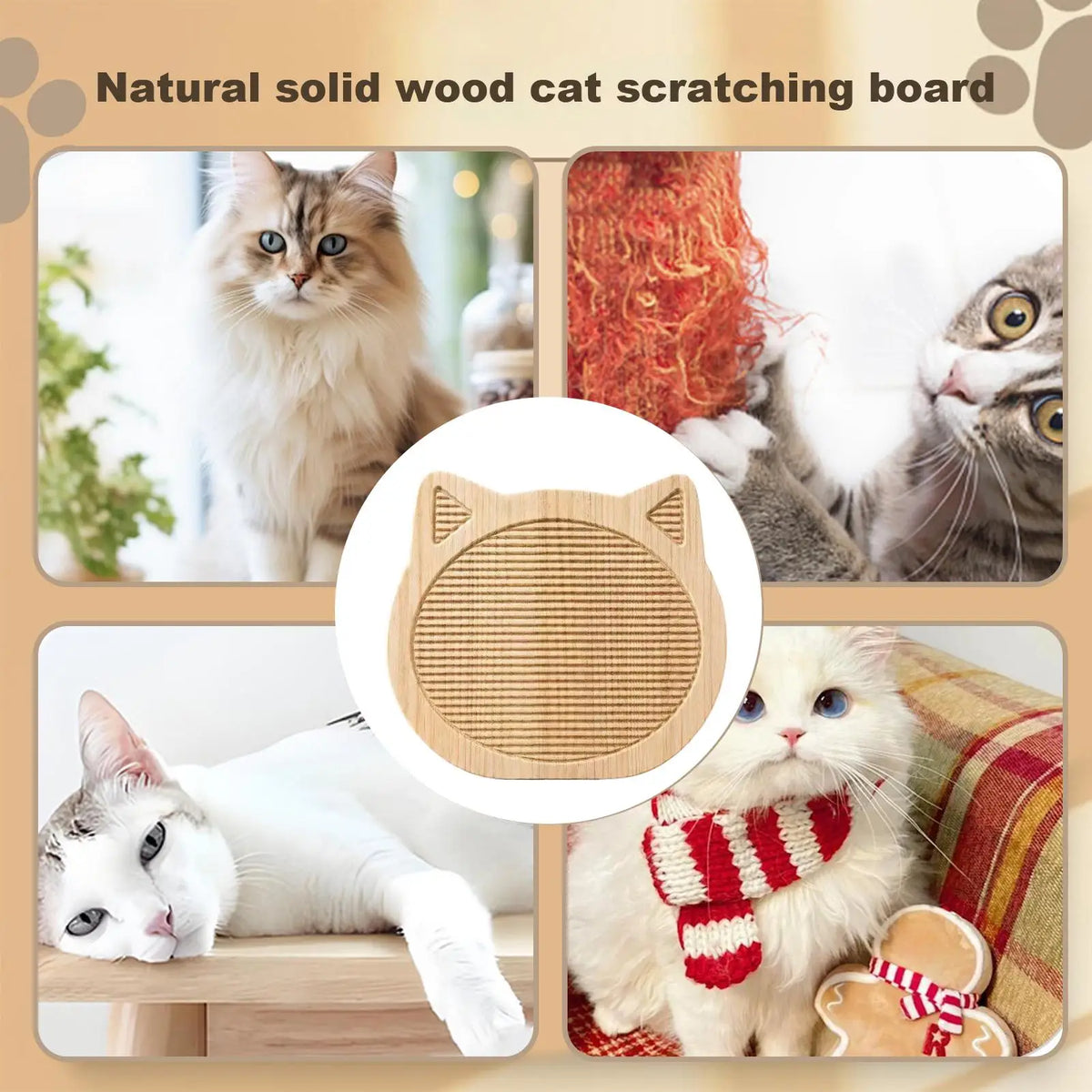 Cat Scratching Board Wooden Kitten Exercise Scratcher Pad Indoor Home Zpaxo