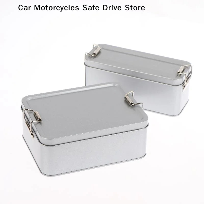 CM1Pc Rectangular Buckle Tinplate Box Lid Metal Storage Cake Zpaxo