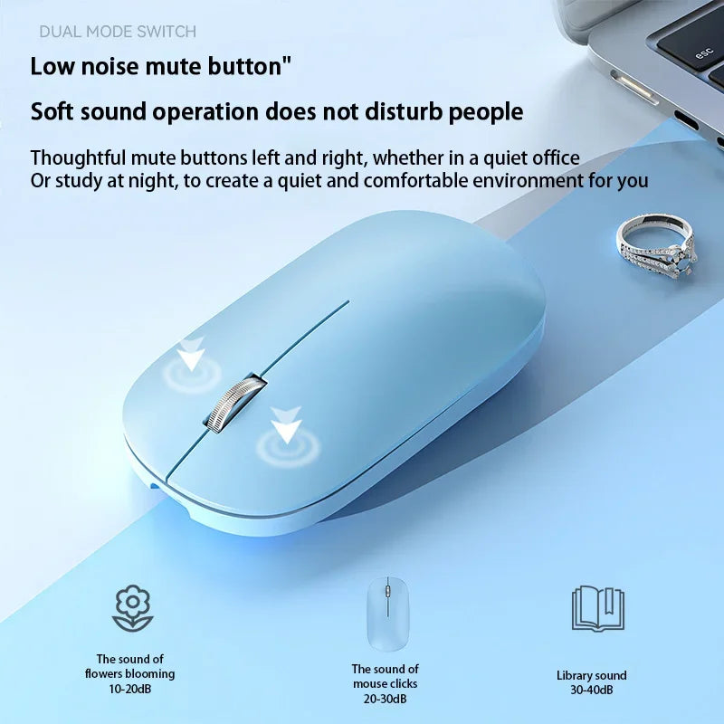 Wireless Bluetooth Mouse Dual Mode DPI Adjustable Type-c Rechargeable Zpaxo