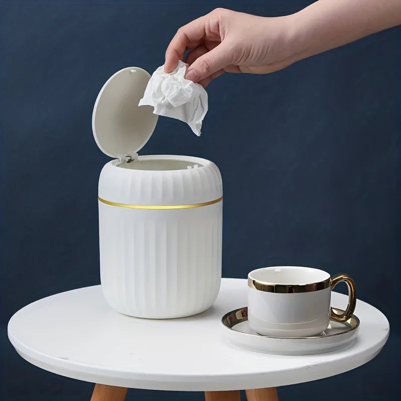 Compact Desktop Mini Trash Can Simple Versatile Waste Bucket Bedroom Zpaxo