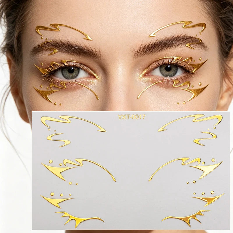 Colorful Eyes Makeup Stickers Laser Eyeliner Eyebrows Face Art Zpaxo YXT-017-1Pc