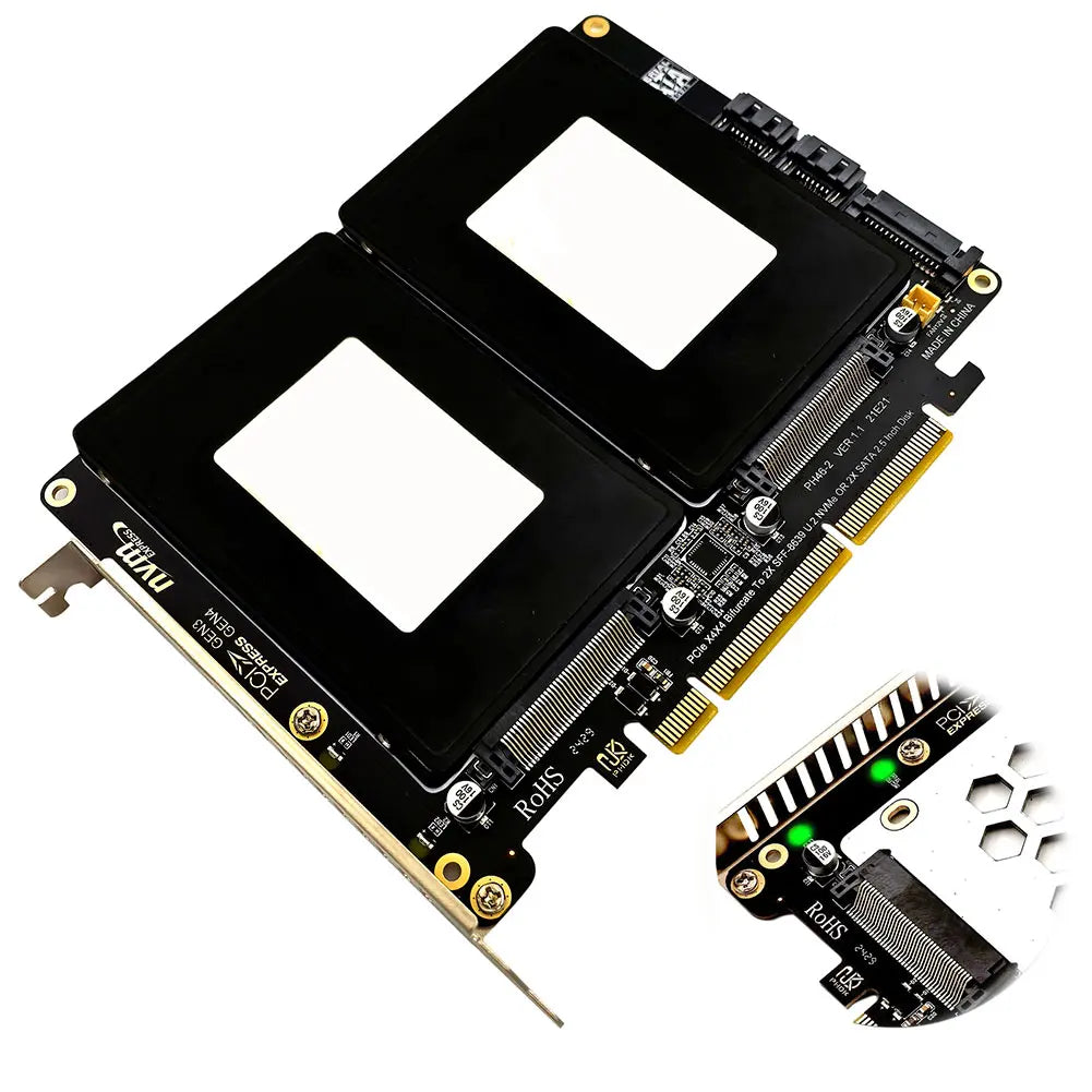 U 2 Dual-disk Adapter Card SATA Hard Drive PCIE4 0 Split U2 PCI E PCIe Zpaxo