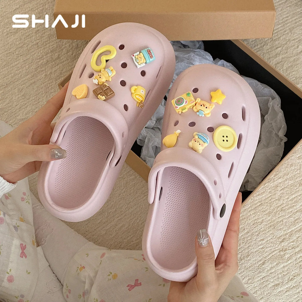 Women 2026 Cute Thick Platform Clogs SHAJI Summer Non Slip Soft Zpaxo