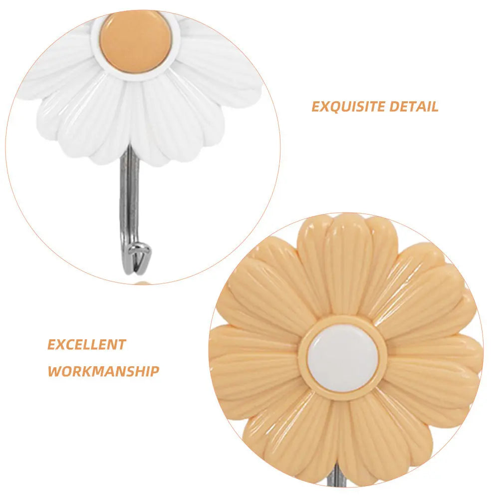 Small Wall Hooks Adhesive Daisy Flower Decorative Hook Backpacks Zpaxo
