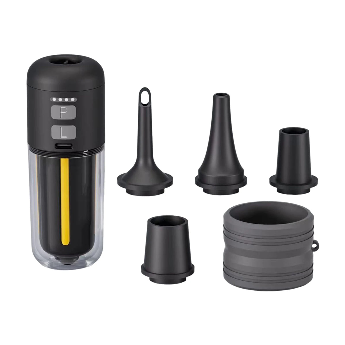 Min Ultra Fast Air Mattress Pump 2000 MAh Battery Zpaxo black
