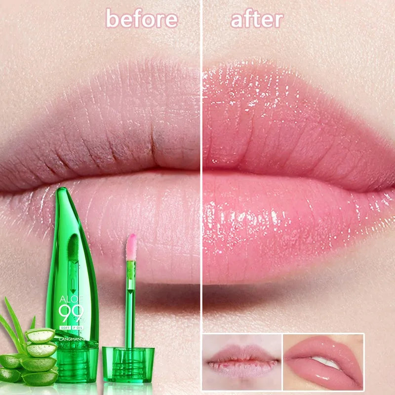 Aloe Vera Moisturizing Lip Gloss Temperature-changing Liquid Balm Zpaxo