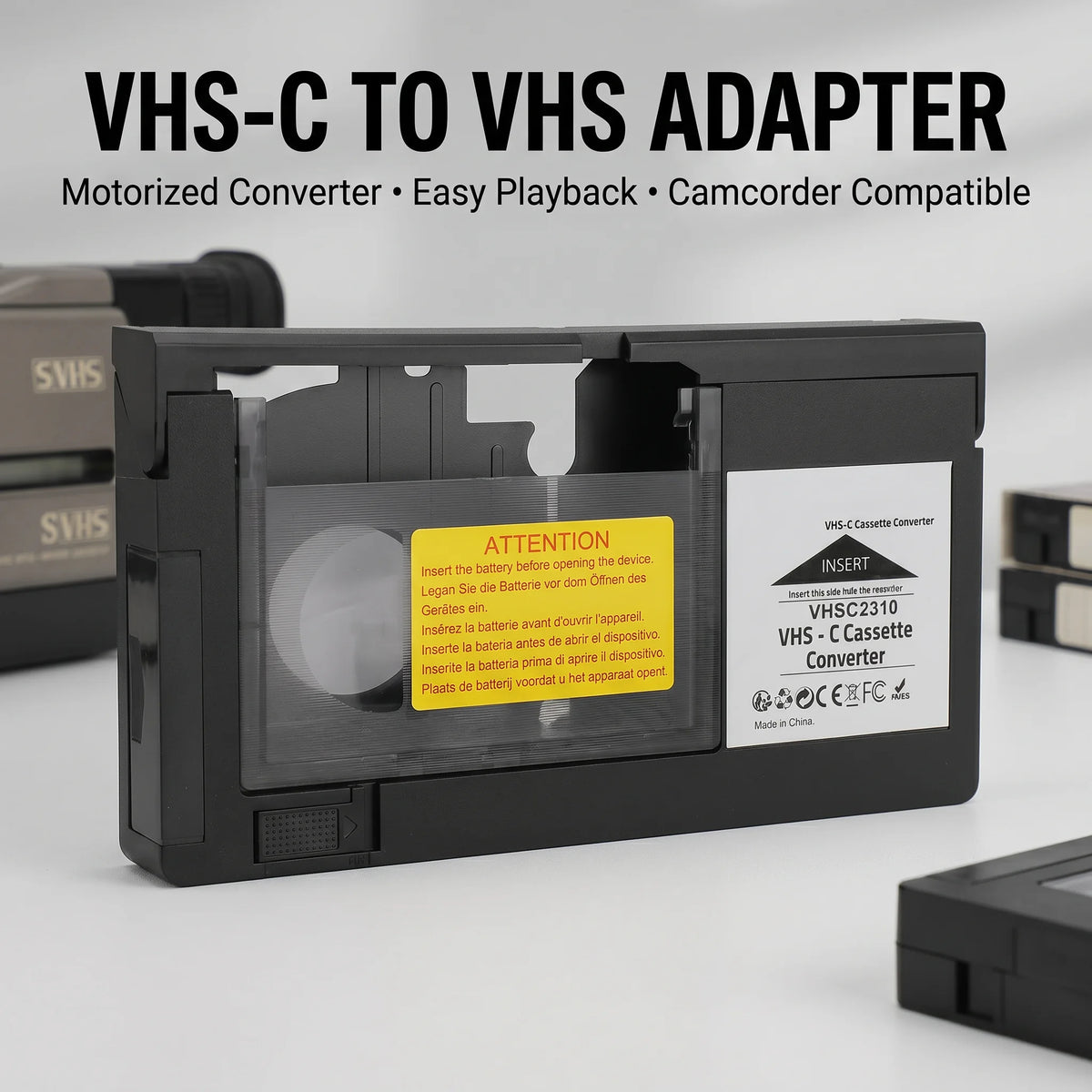 Camcorders Cassette Adapter Easy Simple Converter Battery Operated S Zpaxo