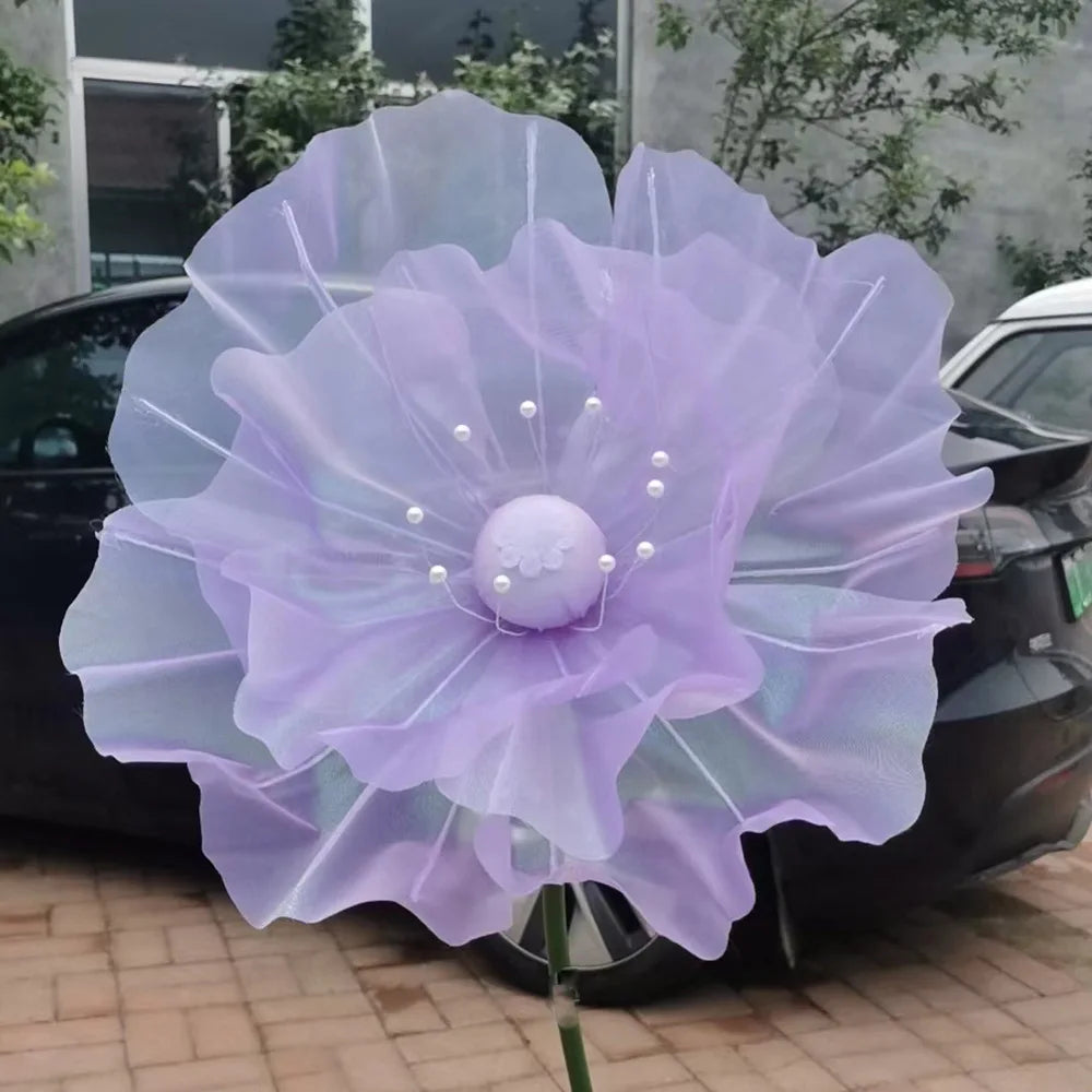 Giant Artificial Silk Peony Realistic Flowers Simulated Butterfly Zpaxo Purple flower