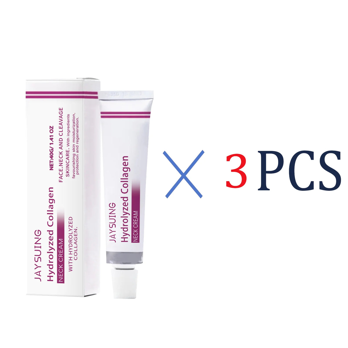 JAYSUING Hydrolyzed Collagen Neck Cream Anti-Aging Neck Firming Cream Reduce Wrinkles & Tighten Skin Moisturizing Care for neck Zpaxo 3 Pcs